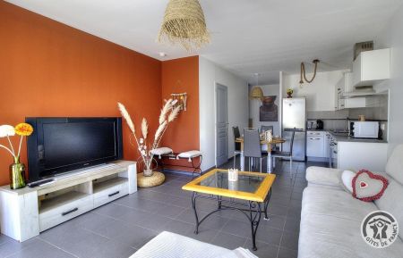 G&icirc;te n&deg;10030 Genas - Rh&ocirc;ne - G&icirc;te "Duplex Cocoon" - 4 personnes &agrave; Genas, Plaine de Lyon - proximit&eacute; a&eacute;roport St Exup&eacute;ry, Gare TGV, Centre Eurexpo et Transports en commun - dans le Rh&ocirc;ne : Coin salon avec TV.