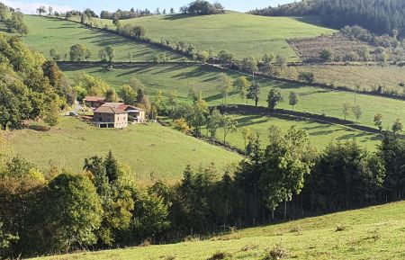 G&icirc;te n&deg;1740 Valsonne - Rh&ocirc;ne - G&icirc;te du Grand Peisselay &agrave; VALSONNE (Rh&ocirc;ne - Beaujolais Vert). Le g&icirc;te et son &eacute;crin de verdure